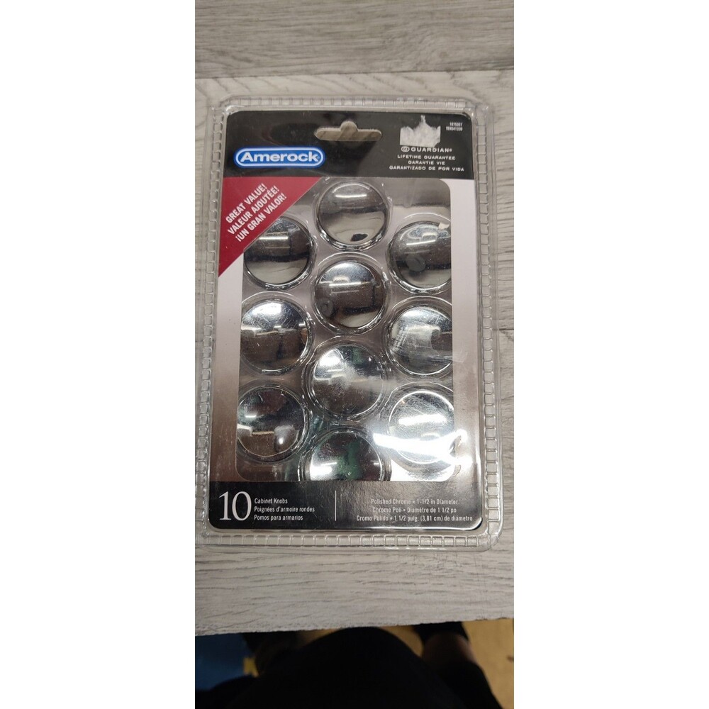Amerock Polished Chrome 1-1/2 In. Cabinet Knob, (10-Pack) 1875357 Pack